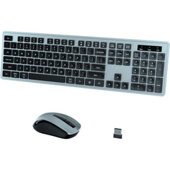 UBOTIE S624AG Wireless Keyboard and Mouse Combo, 2.4GHz Wireless Keyboard Mouse with USB Receiver, Water-Dropping Keycaps, 104 Keys Full Size with Number Pad for PC Laptop Computer Desktop