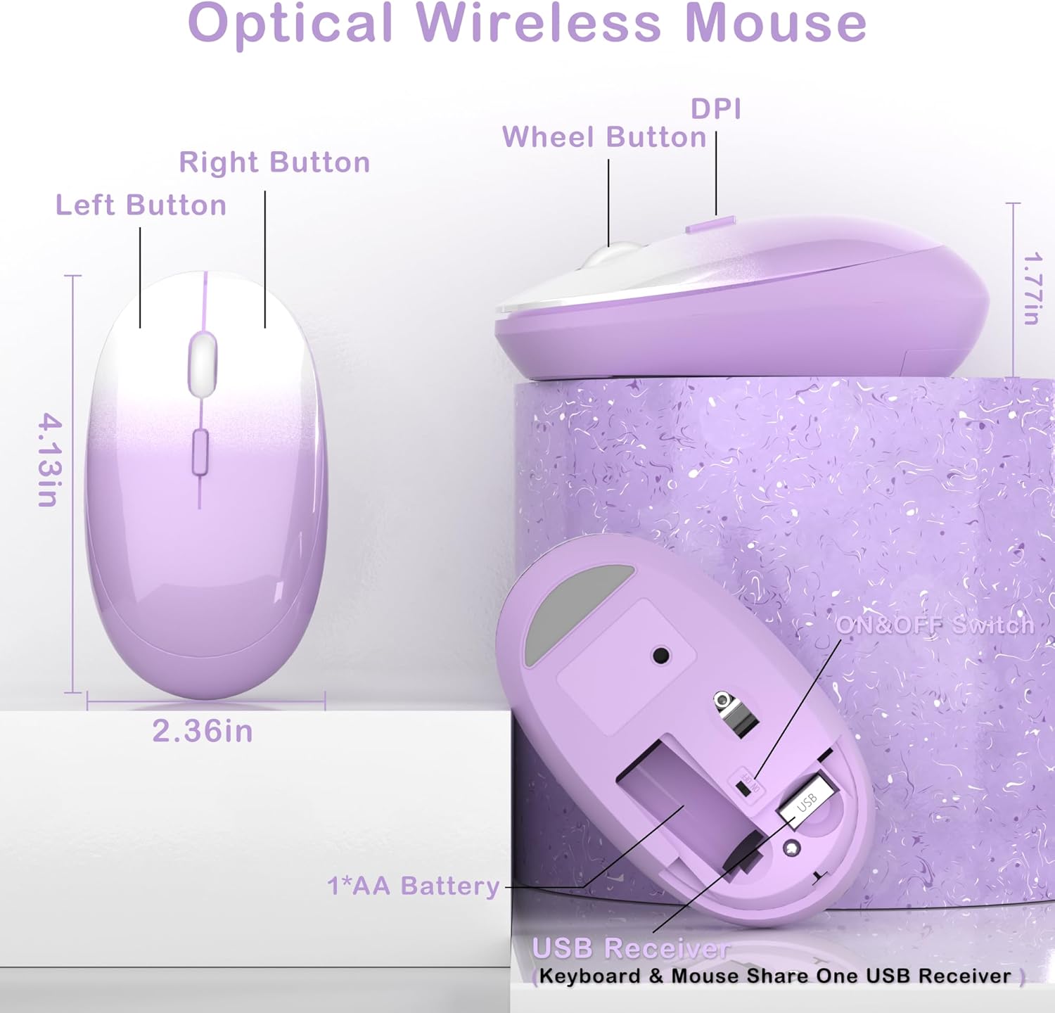 UBOTIE S803AG Gradient Colorful Wireless Keyboard & Mouse Combo