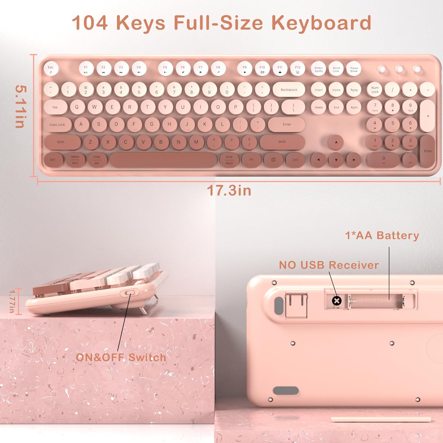 UBOTIE S803AG Gradient Colorful Wireless Keyboard & Mouse Combo