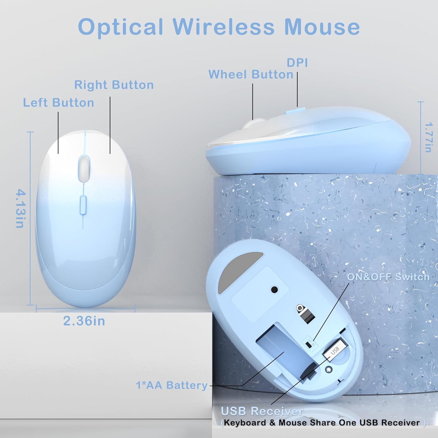 UBOTIE S803AG Gradient Colorful Wireless Keyboard & Mouse Combo