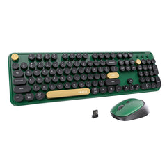 UBOTIE S801AG Colorful Wireless Computer Keyboards Mouse Combos, UBOTIE Polychrome Round Keycaps Retro PC keyboards 2.4GHz Radio Frequency Connection with Optical Mouse