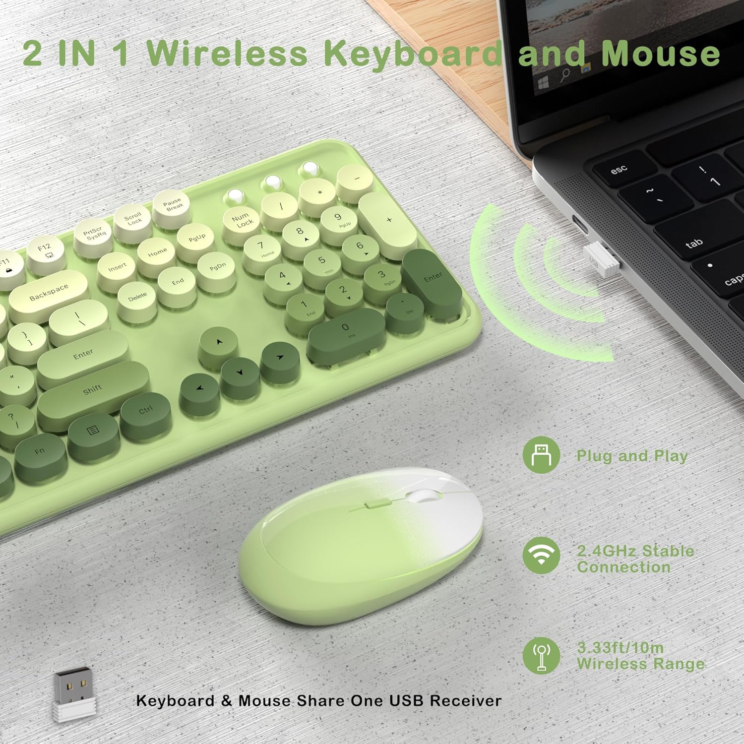 UBOTIE S803AG Gradient Colorful Wireless Keyboard & Mouse Combo