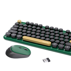 UBOTIE S801AG Colorful Wireless Computer Keyboards Mouse Combos, UBOTIE Polychrome Round Keycaps Retro PC keyboards 2.4GHz Radio Frequency Connection with Optical Mouse